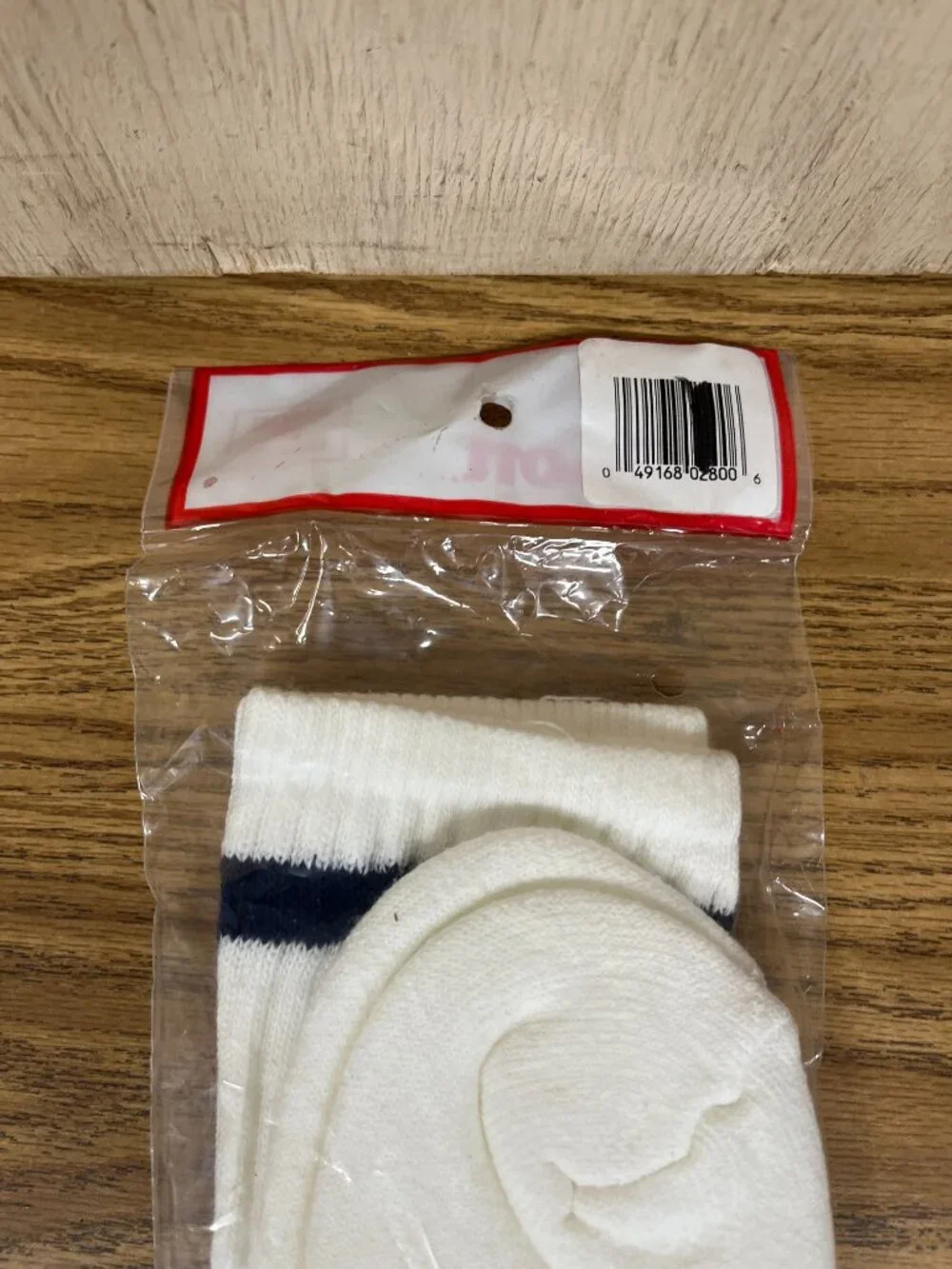 Vintage Striped Tube Socks Over Calf Blue Wilson Tennis Baseball